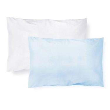 Imagem de Kit 2 Fronhas Papi 40x28cm Lisas Azul Claro e Branco, Azul Claro, Únic