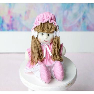 Imagem de MINI BONECA INFANTIL LUIZA 12 cm, VESTIDO POÁ - CKD CONFECCOES, Poá ro