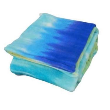 Imagem de Manta soft casal queen  2,40 x 2,20 m  tie dye tons de azul e verde - 
