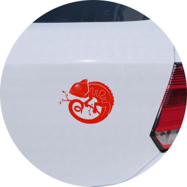 Imagem de Adesivo de Carro Camaleão no Galho - Cor Vermelho - Melhor Adesivo, Ve