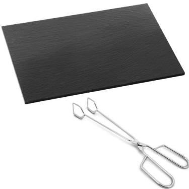 Imagem de Tabua de Ardosia com Pinça para grelhados 30 CM - Vulcao aluminios
