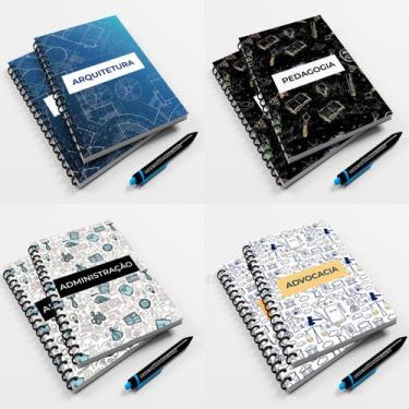 Imagem de Cadernos 1/4 Capa Dura PET 96 Folhas Coleção Profissões - Premium