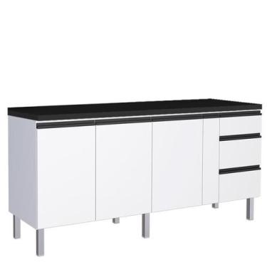 Imagem de Balcão de Aço 200 Gaia com Tampo Cozimax Branco 