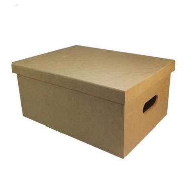 Imagem de Caixa Retangular Com AlÇA Dvd Cd 32x23x15 Mdf 6mm Madeira - ATACADÃO D