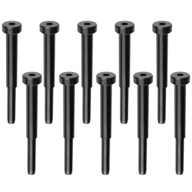 Imagem de Antrader Kit de corrimão de cabo invisível preto para sistema de trilhos de cabos de 10 peças, receptor invisível e extremidade de pino Swage para trilhos de cabos de aço inoxidável, 10 peças