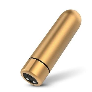 Imagem de Seed Golden S-Hande Vibrador Bullet Dourado 9 Modos de Vibração e À Prova D'água 7cm x 2cm Recarregável REF: 6904