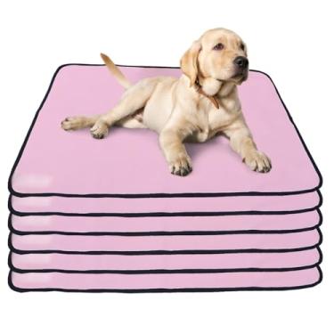 Imagem de 6 Tapetes Higiênicos para Cães Gigantes, 100x70cm, Forrados com Lona, Absorventes e Reutilizáveis, Cores Sortidas (Rosa, Extra grande VF)