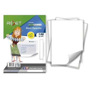 Imagem de Papel Bloco Desenho Ecocores A3 Branco 140g 20 Folhas Ecocores Ridet/Novaprint