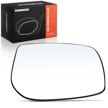 Imagem de A-Premium Vidro espelhado não aquecido do lado direito do passageiro com placa de suporte - Compatível com Toyota Yaris 2007 2008 2009 2010 2011 2012 - Espelho convexo de vista lateral externa