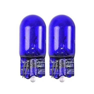 Imagem de Par Lâmpada Esmagada Pingo T10 Azul 12V5W Vidro Super Branca - Lanilig