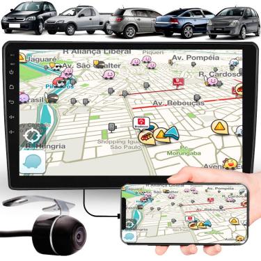 Imagem de Multimídia 9" Polegadas Gm Corsa Vectra Montana Meriva Espelhamento USB Bluetooth + Moldura Painel + Câmera de Ré