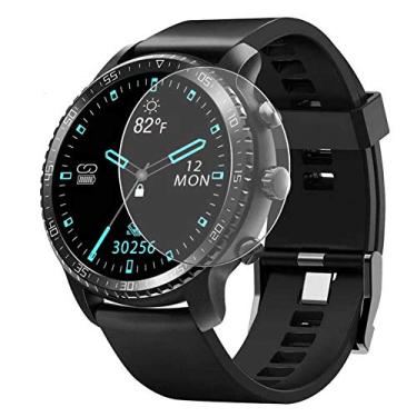 Imagem de Puccy Pacote com 3 películas protetoras de tela de vidro temperado, compatível com protetor de relógio inteligente TINWOO T20W T20 de 1,3 polegadas, transparente