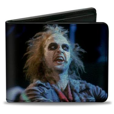 Imagem de Beetlejuice Carteira, Bifold, Beetlejuice Scene Blocks Blues, Couro Vegano, 4.0" x 3.5", Casual