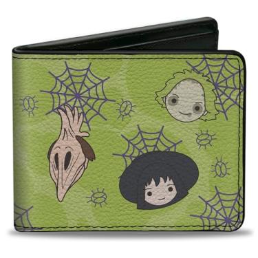 Imagem de Beetlejuice Wallet, Bifold, Beetlejuice Chibi Lydia e Sandworm, pose estranha e incomum, couro vegano, 4.0" x 3.5", Casual