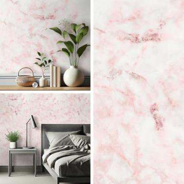 Imagem de Papel de Parede Adesivo Lavável Envelopamento Antimanchas 5 metros (Mármore Rosa)