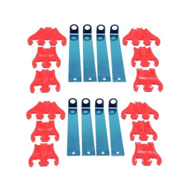 Imagem de 2 conjuntos de separadores de teares de vela de ignição universais cromados vermelhos para Chevy Ford 7/8/9 mm fio de ignição