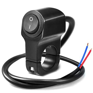 Imagem de HOLATO Interruptor de alavanca liga/desliga do guidão de 7/20.3 cm para motocicleta ATV 12 V, bicicleta suja, bicicleta motorizada, mini scooters Ebike, farol de LED, sistema elétrico, liga de