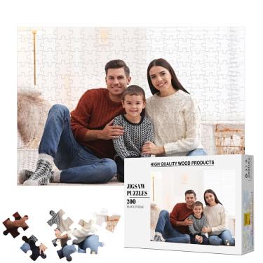 Imagem de Quebra-cabeça personalizado Quebra-cabeça de madeira personalizado de 200 peças com caixa