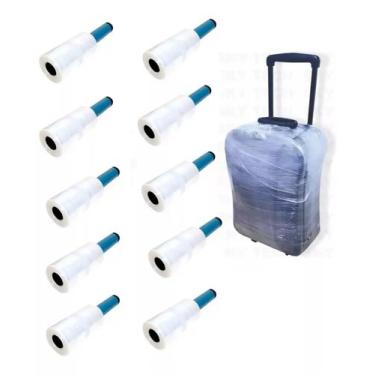 Imagem de Kit 10 Rolos De Filme Plastico Para Mala De Viagem Embalar - Sem marca