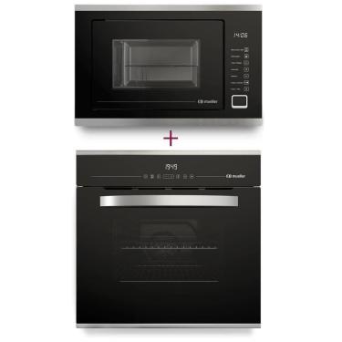 Imagem de Kit Cozinha Mueller Micro-ondas + Forno de Embutir 68 Litros Preto 220V