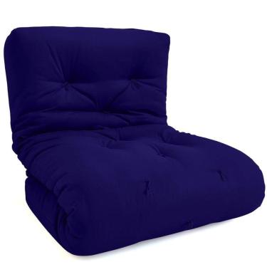 Imagem de Futon Solteiro Dobrável Oriental Confort Plus Azul Royal Acquablock