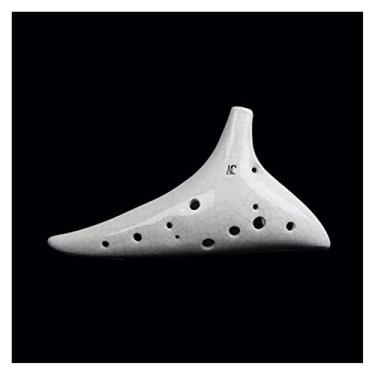 Imagem de Flauta de ocarina de 12 furos feita de argila instrumento AC instrumento ocarina cerâmica saco alto presente (cor: 2)