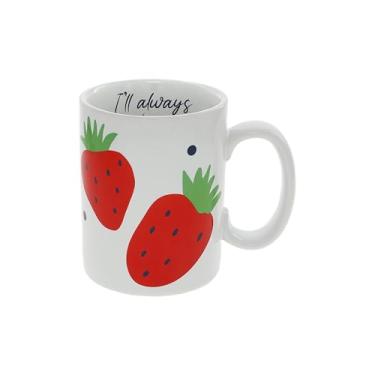 Imagem de Pavilion Gift Company - Morangos - Caneca de 510 g Morangos Frutas Verão Café Xícara de Chá Utensílios de Bebida Decoração de Cozinha Esposa Namorada Noivo Presente
