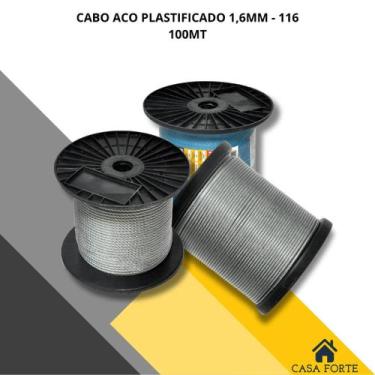 Imagem de Cabo De Aço Galvanizado Plastificado 1/16 1,6mm 100 Metros - Vonder
