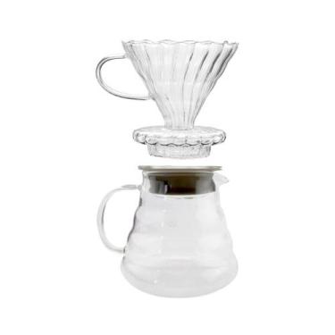 Imagem de Jarro Com Suporte Coador Filtro Em Vidro P/Café 650mL - CLINK