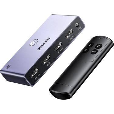 Imagem de Divisor ugreen Switch Splitter hdmi 2.1 8K 60Hz 4K 120Hz ( 3 entradas para 1 saída ) com Controle Remoto