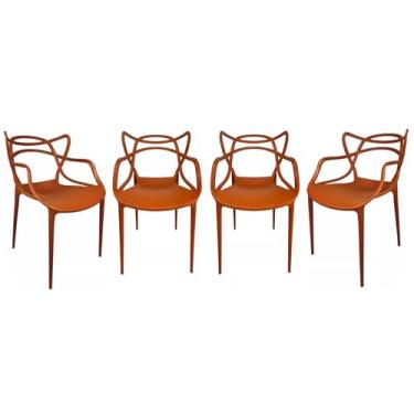 Imagem de Kit com 4 Cadeira Allegra Terracota Empilhavel, Sala de Jantar, cafeteria e Pub