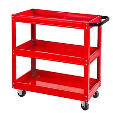 Imagem de YGCBL Carrinhos de mão portáteis multifuncionais, carrinho de trole, organizador de serviço de 3 níveis, rolamento de carga de veículo utilitário de oficina multifuncional 100 kg, vermelho 700 x 350 x