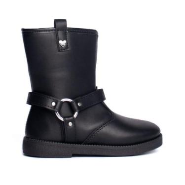 Imagem de Bota Infantil Molekinha Cano Médio Preto, Preto, 21