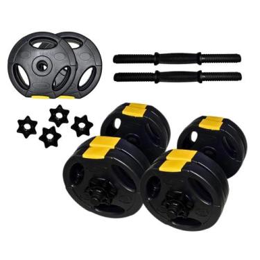 Imagem de Kit Halteres Musculação Ajustável com Barra até 10kg Bonafit