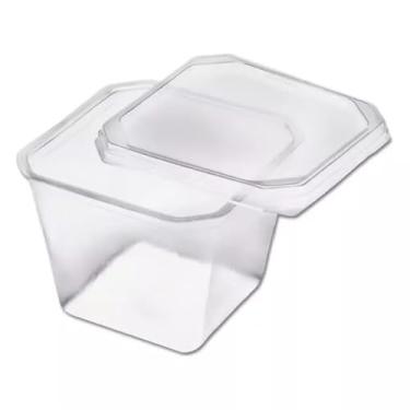 Imagem de Pote Quadrado 250ml com Tampa - Freezer e Micro-ondas - (Ideal Para Bolo no Pote, Sobremesa e Caldo) (100)