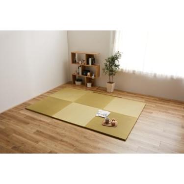 Imagem de パレットライフ PaletteLife Tapetes de tatame portáteis leves sem aro, conjunto de 9, amarelo, 32,3 x 32,3 x 1,0 polegadas (82 x 82 x 2,5 cm), colchão de tatame modular