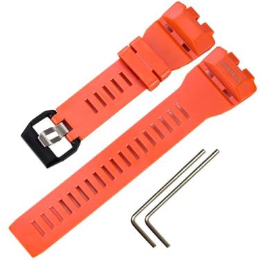Imagem de Pulseira de substituição de silicone macio para Casio GBD-100 masculina, acessórios de relógio, Laranja, average size