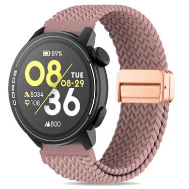 Imagem de Koazon Pulseira de relógio trançada de nylon elástico com fecho magnético compatível com smartwatch Coros Pace 3/Pace Pro, pulseira esportiva elástica macia ajustável de liberação rápida para Coros