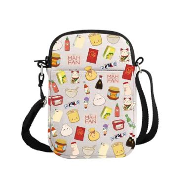 Imagem de G2TUP Bolsa transversal para amantes de comida asiática e bebida asiática, presente para amantes da cultura asiática, presente para fãs de comida asiática, bolsa de viagem, Comida e bebida asiática P