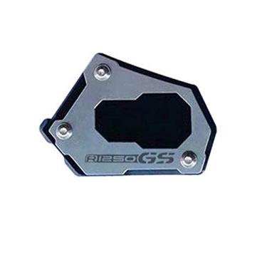 Imagem de Acc-Creativity Suporte de pé de motocicleta com ampliador lateral para placa de extensão compatível com BMW R1250GS Rallye HP Adventure 2018-2019 (preto e prata)