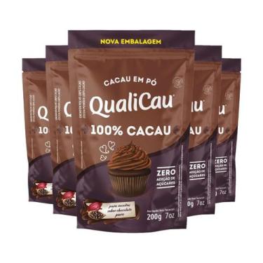 Imagem de Kit 5 Cacau Em Pó Alcalino 100% Qualicoco 200G