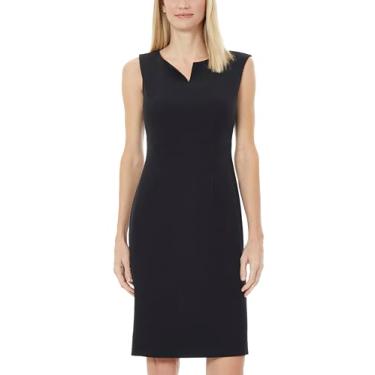 Imagem de Kasper Vestido feminino com recorte e acabamento em barra, Preto, 52