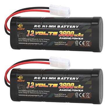 Imagem de melasta 2 unidades 7,2 V 3600 mAh RC NiMH baterias compatíveis com plugue Tamiya padrão, bateria RC para carro RC caminhão RC avião, helicóptero RC associado HPI Losi Kyosho Hobby