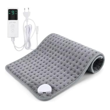 Imagem de Almofada Térmica Elétrica com 9 Níveis de Temperatura, Controle Digital, Aquecimento Rápido (Cinza 220V)