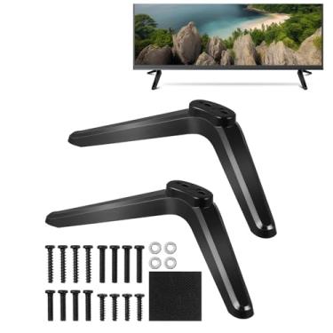 Imagem de DOITOOL 2 peças de suporte de TV, pernas de mesa, pés de televisão de plástico de substituição para TVs de 32 a 55 polegadas, incluindo parafusos