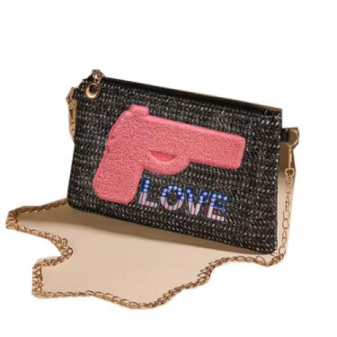 Imagem de Farm4Far Bolsa de ombro feminina com laço e laço, 25ss4037b