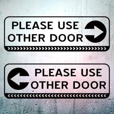 Imagem de PEUTIER 4 Peças, Use Outra Placa De Porta, Adesivo Estático 12 X 4" Com Seta Para A Esquerda E Direita, Decalque Removível À Prova D'Água Loja, Vidro, Escritório Negócios