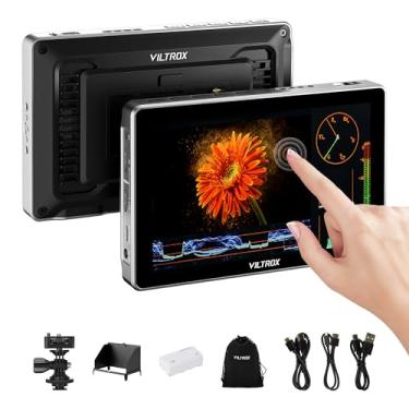 Imagem de VILTROX DC-L1 7-Inch Touchscreen Camera Field Monitor 1280×800, suporta HDMI 1.4, importação personalizada 3D LUT, escopo vetorial e forma de onda, para-sol destacável, bateria NP-F e acessórios
