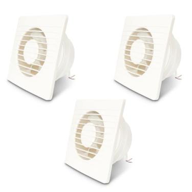 Imagem de Kit 3 Exaustor Residencial Banheiro 150mm Bivolt Potência 18W Silencioso 20cm