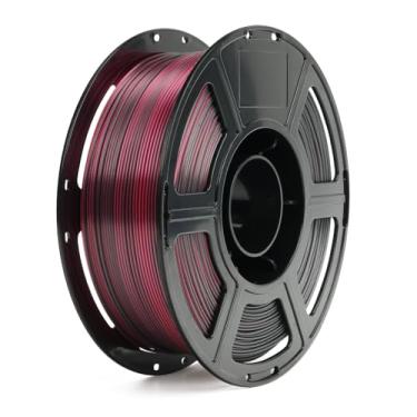 Imagem de FLASHFORGE Filamento de seda de duas cores, preto e vermelho 2 em 1 filamento PLA de seda de coextrusão 1,75 mm, filamento de impressora 3D que muda de cor 1 kg (2,2 lbs), precisão dimensional +